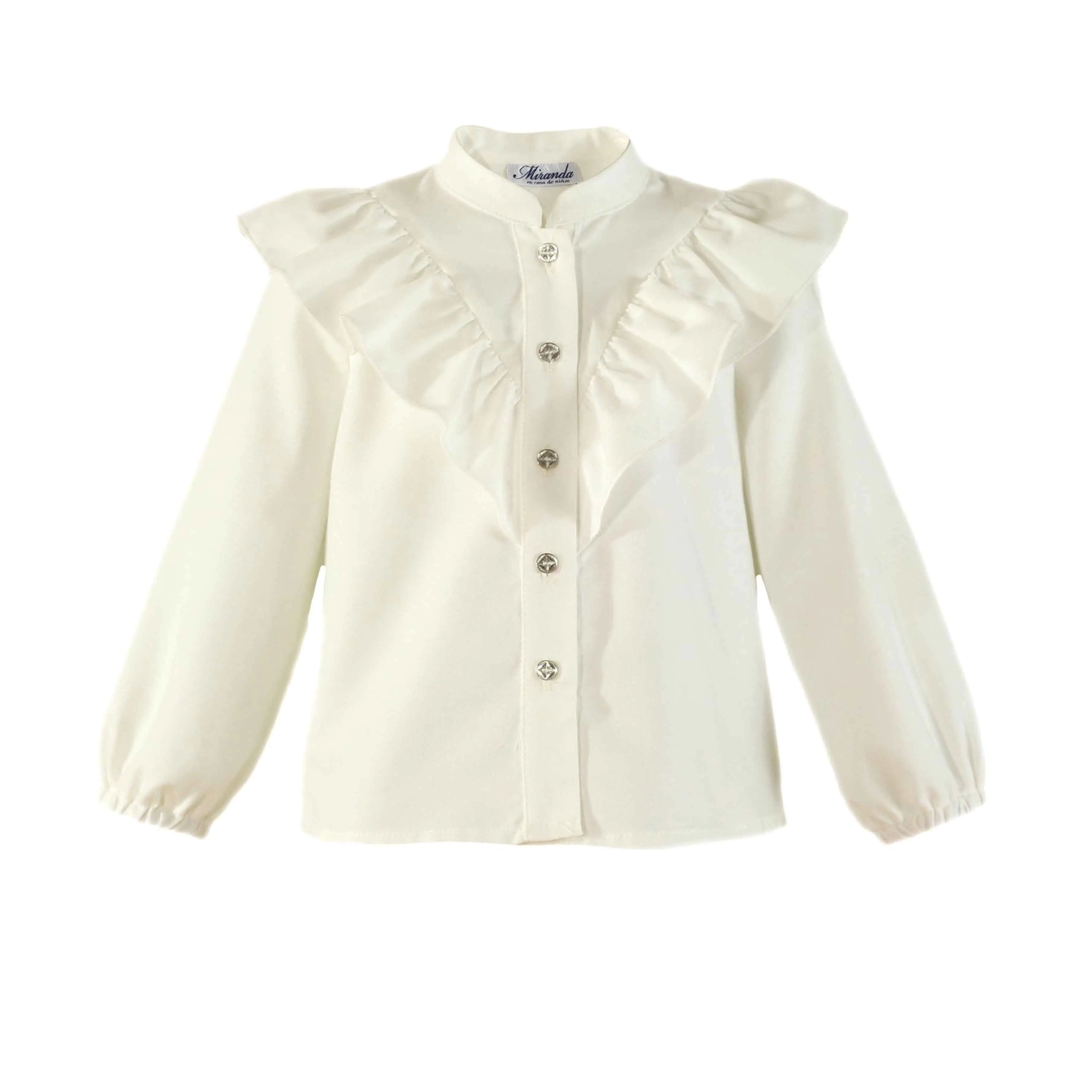 Girls' Ivory Ruffle Blouse