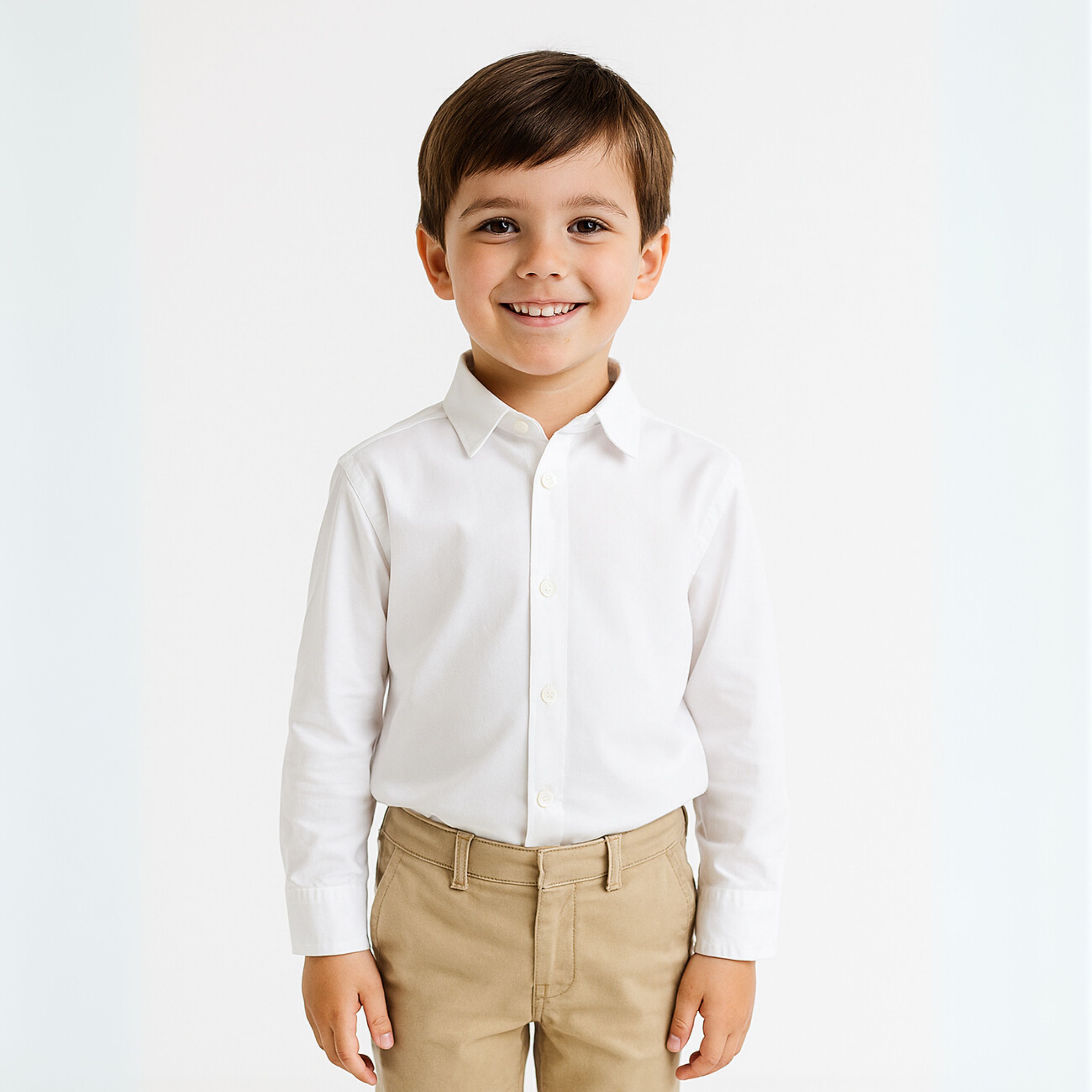 Boys White Cotton Shirt