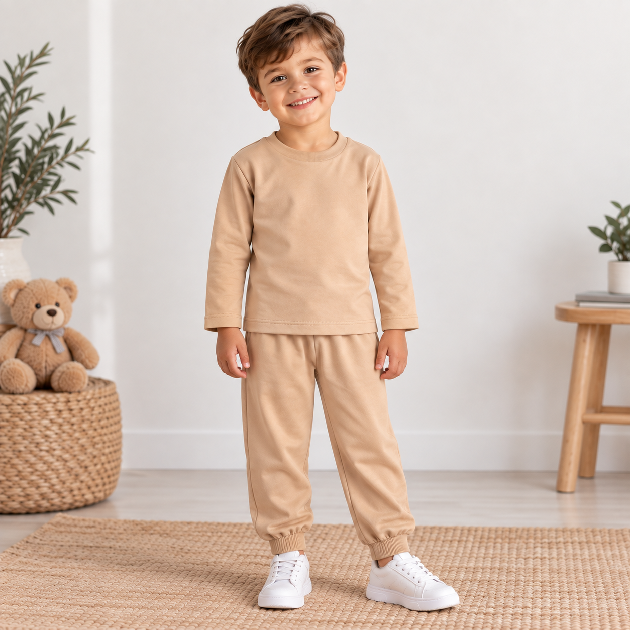 Kids Beige Two Piece Outfit