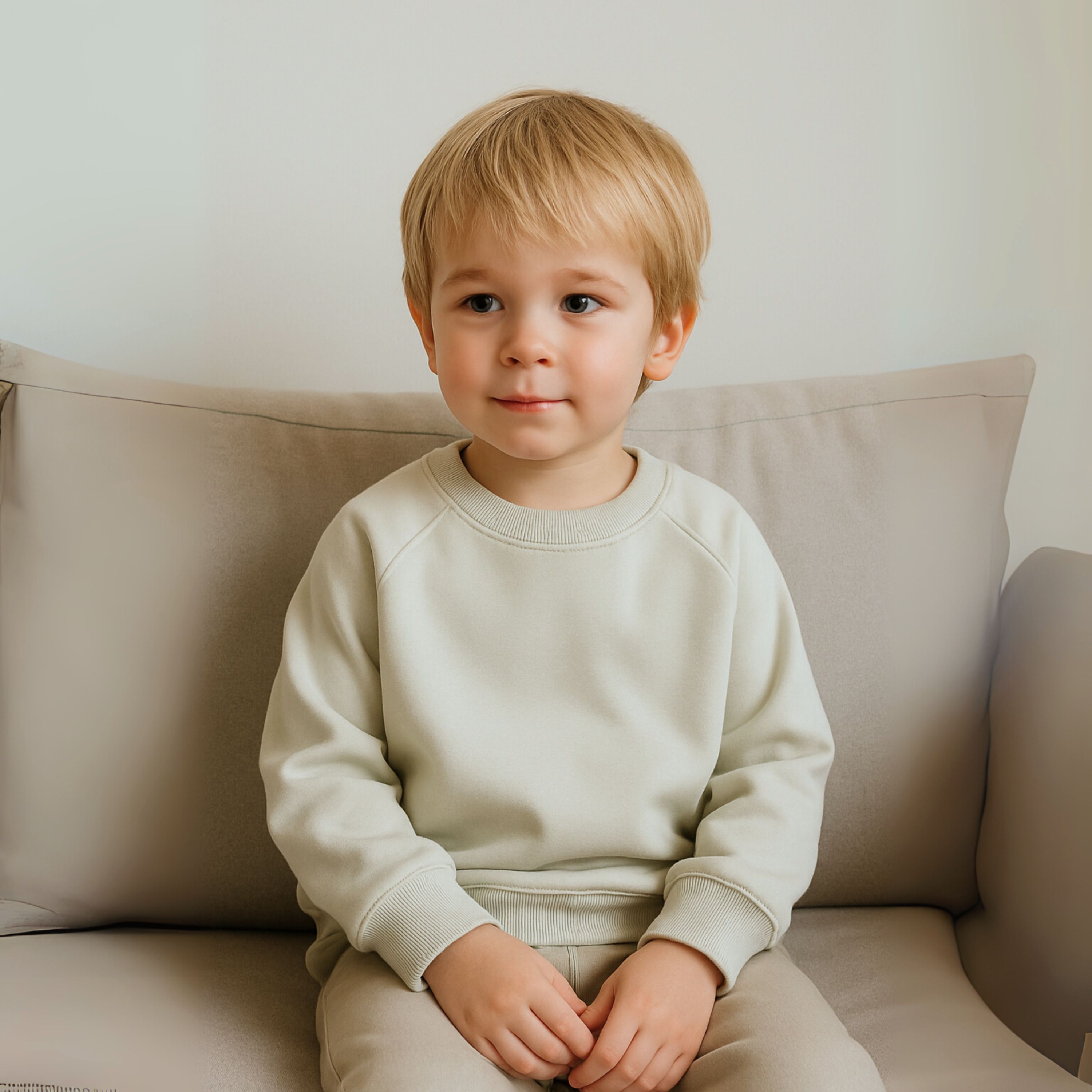 Boys Light Green Cotton Sweatshirt