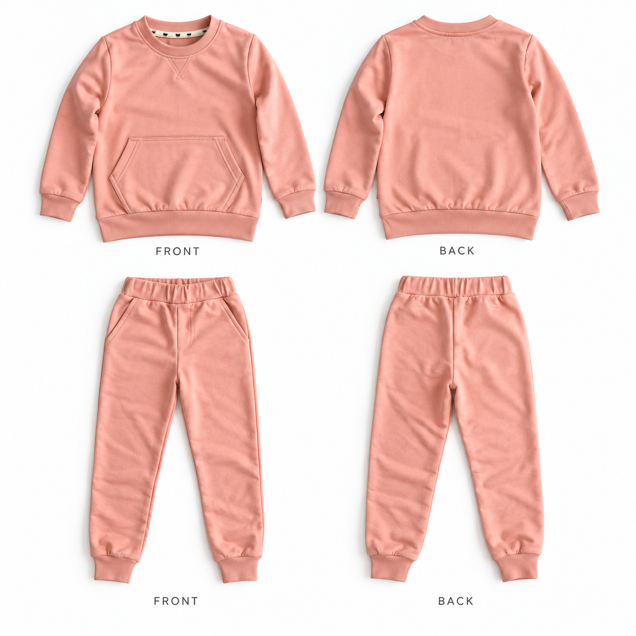 Girls Pink Cotton Tracksuit Set