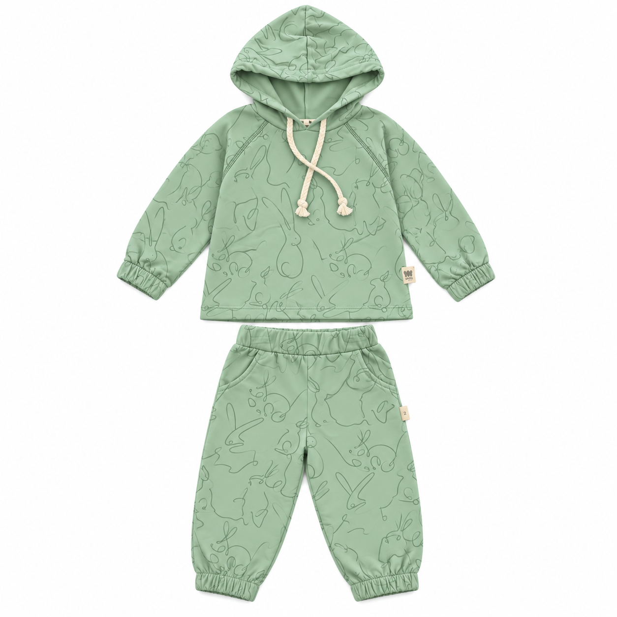 Boys Sage Green Bunny Set