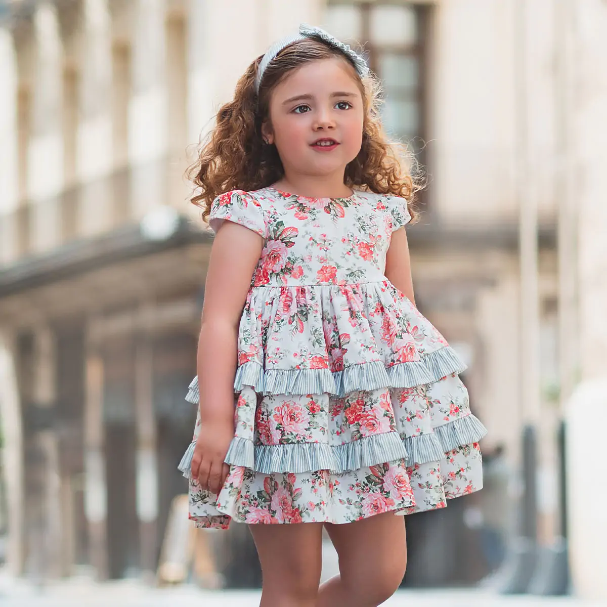 Baby Girls Pink Red Floral Dress