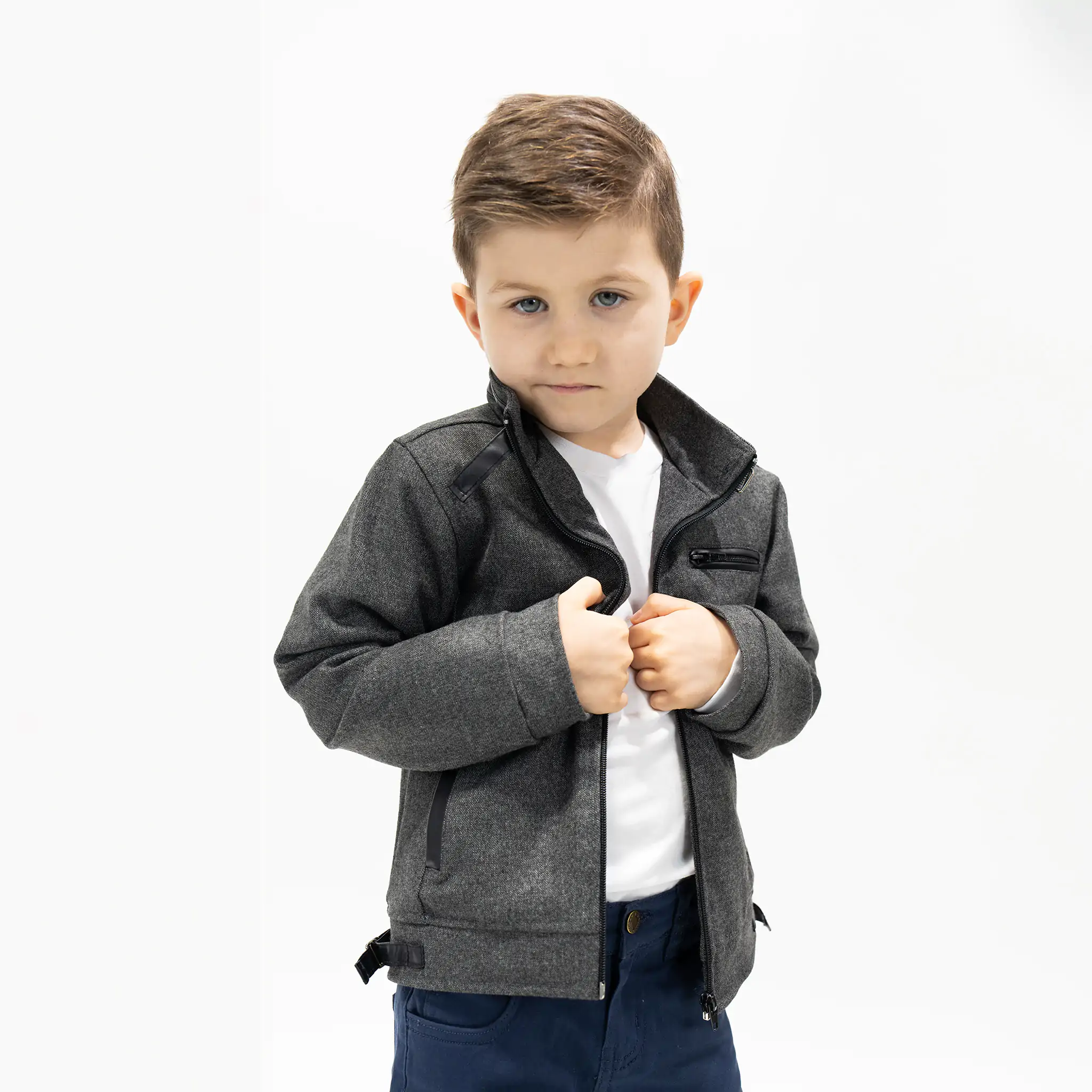 Boy Gray Jacket Set