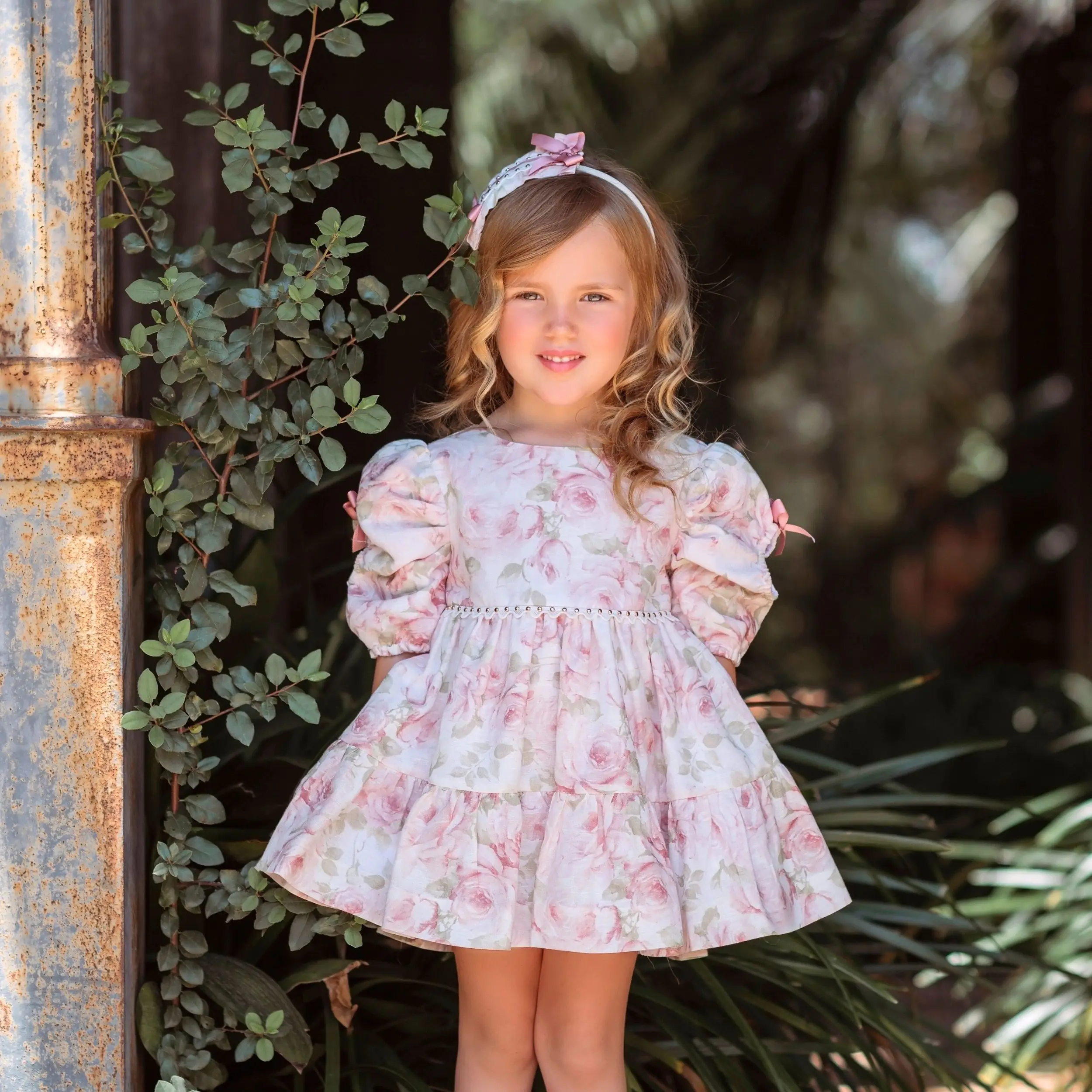 Girls Pink Floral Dress