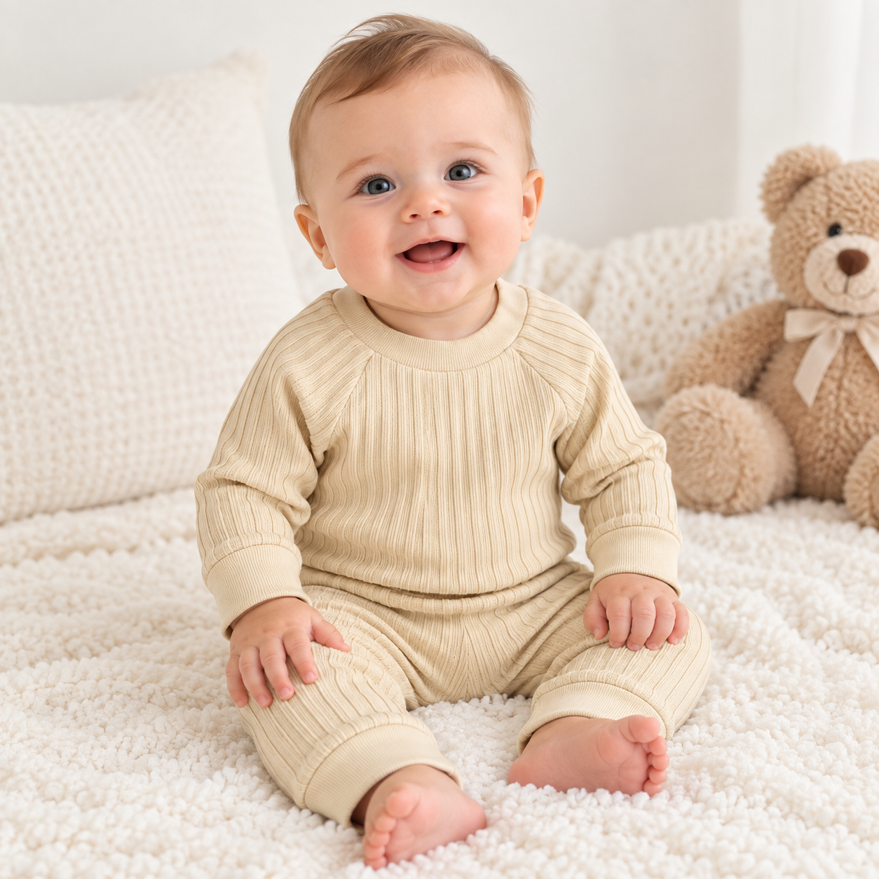 Baby Boy Ribbed Cotton Lounge Set